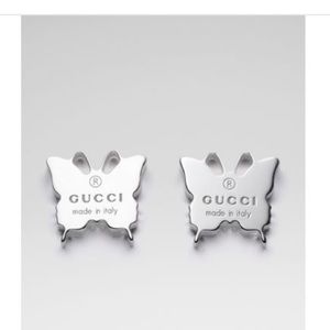 Gucci butterfly silver earrings
